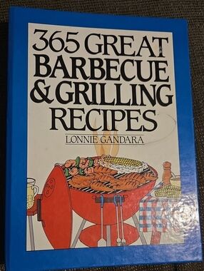 365 Great Barbecue & Grilling Recipes Cookbook — Blue Cover by